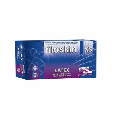 Γάντια Latex Filoskin 100τμχ με πούδρα λευκά